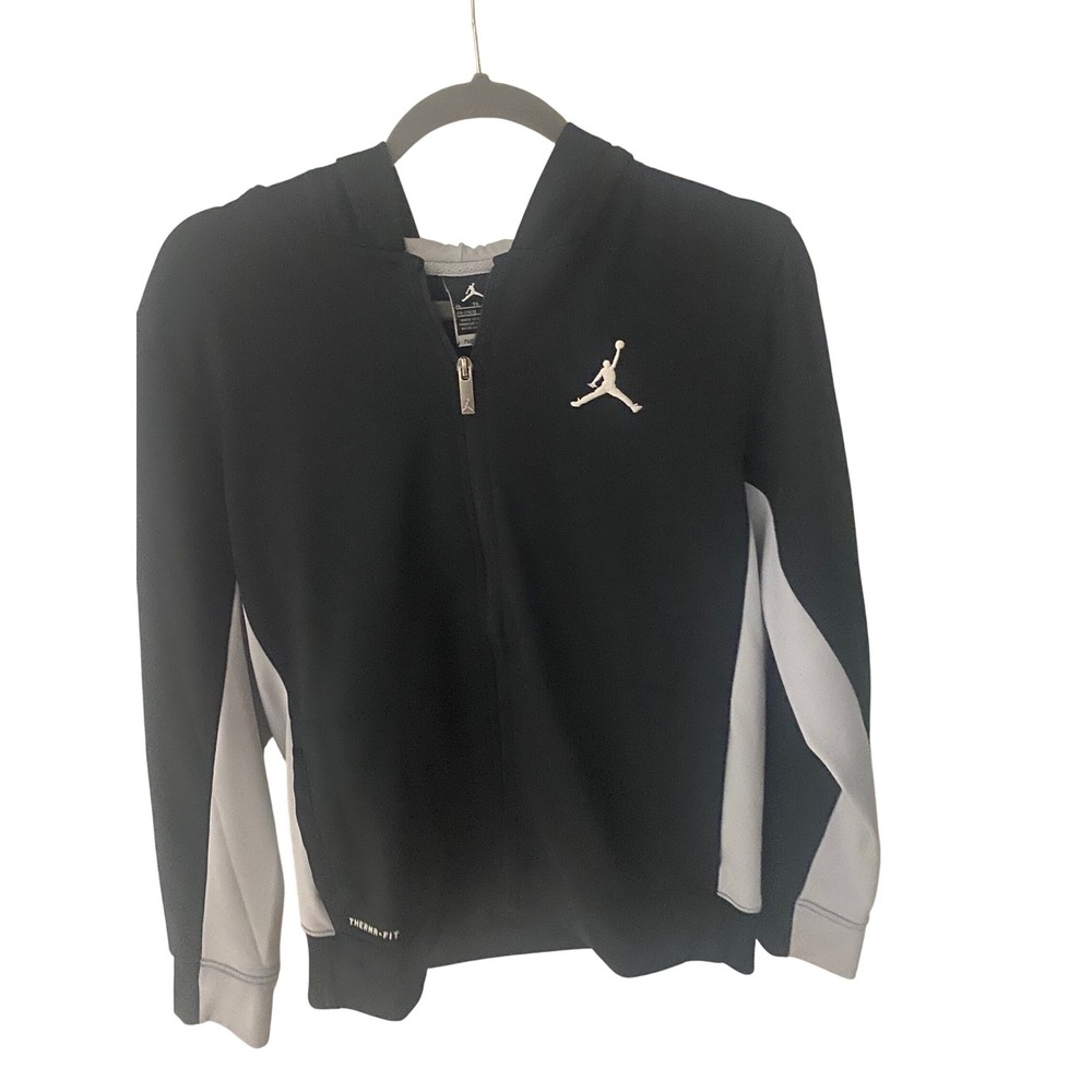 Jordan‎ Therma-FIT  Hoodie XL Youth Womens Black Grey Full Zip